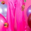 Clothing Red Dress Pants | Long Term Wide Leg Pants Hot Pink