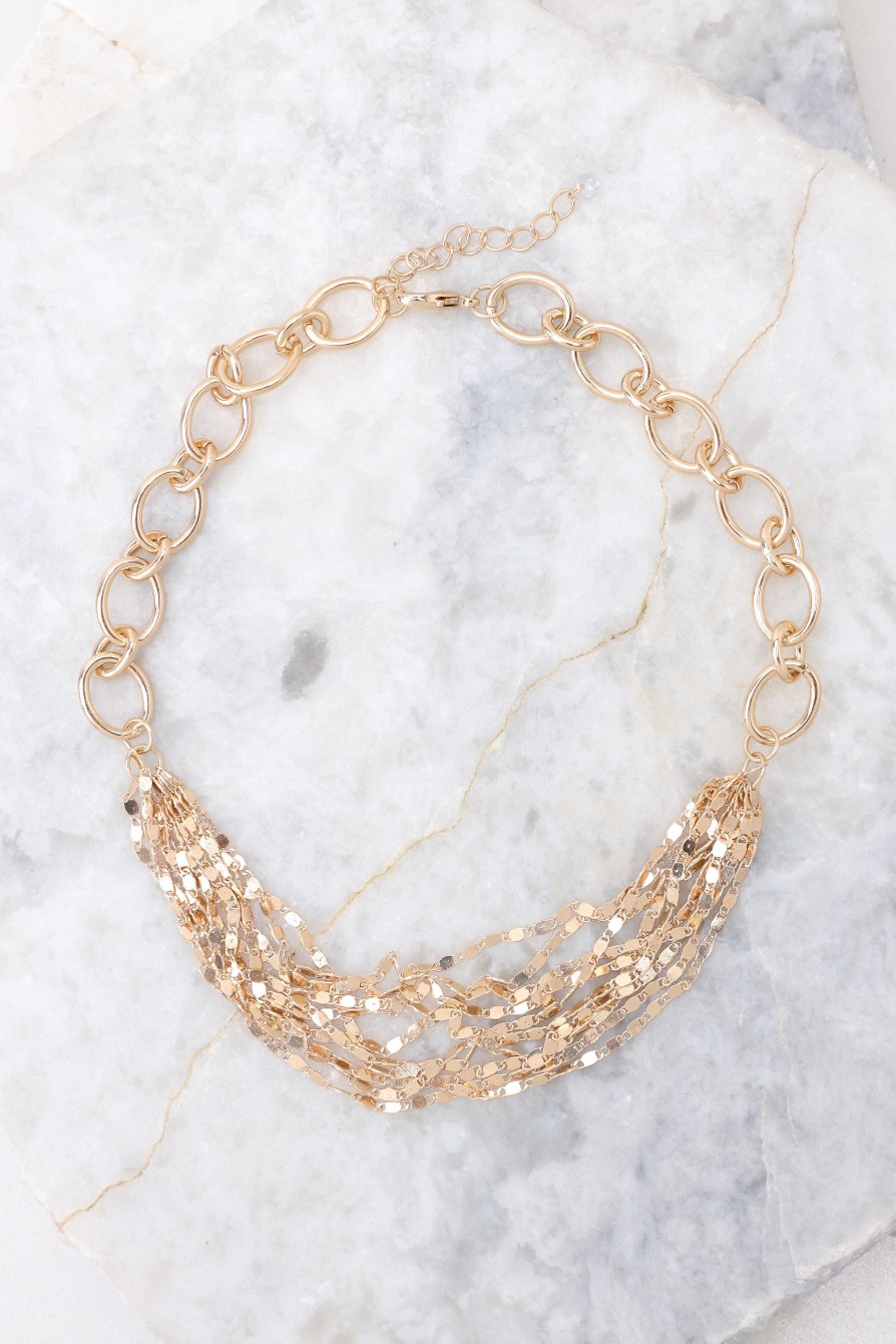 Jewelry Red Dress | Let'S Be Reasonable Layered Necklace Gold