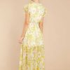 Clothing Aura Maxi Dresses | You'Re My Love And White Floral Print Maxi Dress Yellow