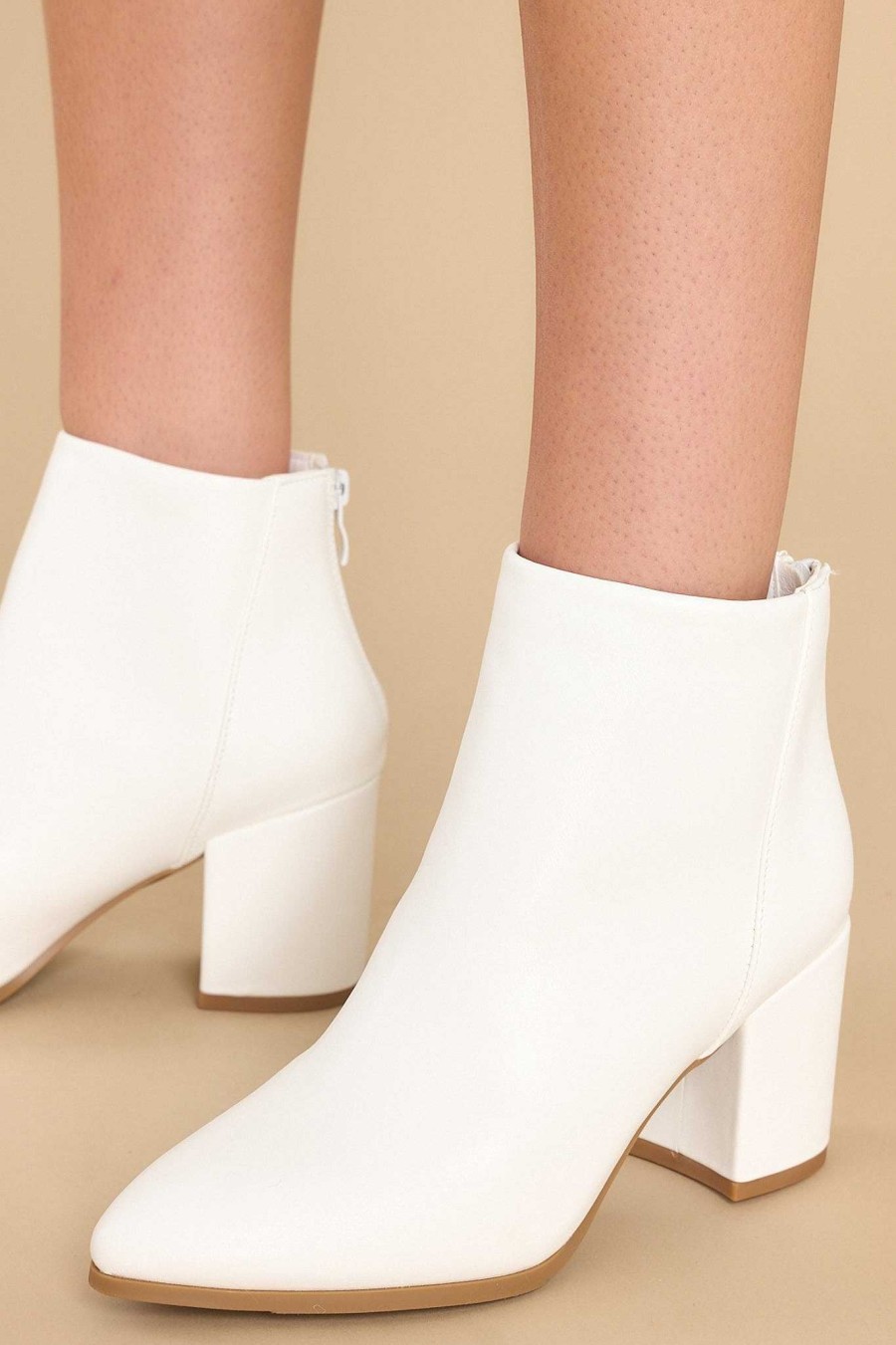 Shoes Red Dress Ankle Booties | Game Plan Booties White