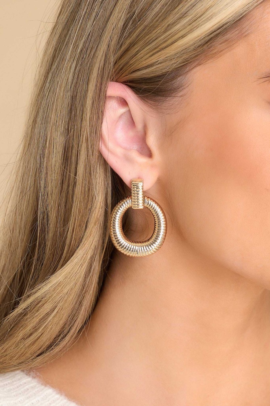 Jewelry Red Dress | Lost In Your Smile Earrings Gold