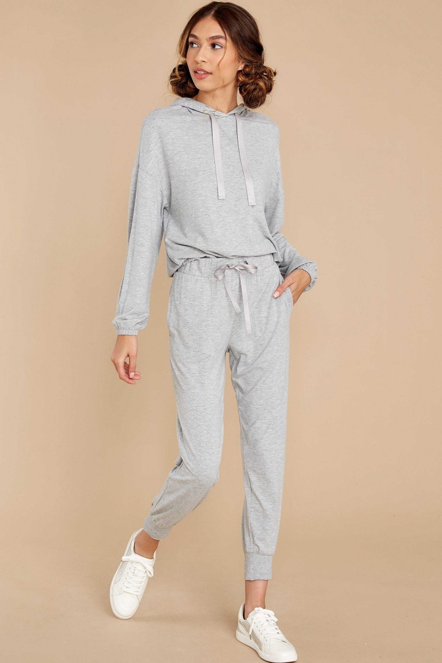 Clothing Z Supply Sweatshirts & Hoodies | Sonya Whisper Jersey Hoodie Heather Grey
