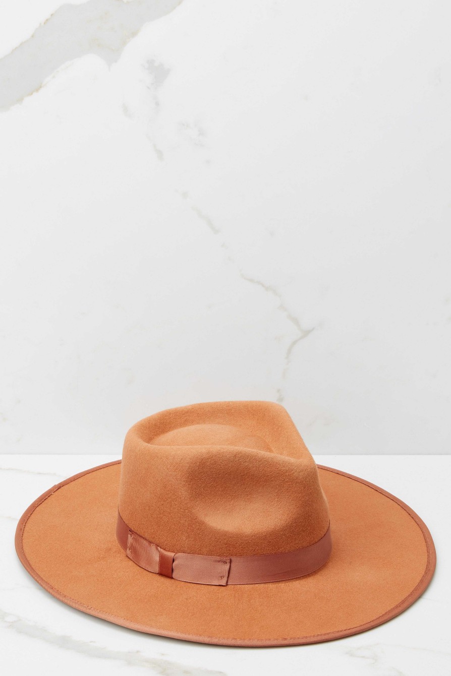 Accessories Red Dress Hats | Top It Off Cognac Hat Cognac Dropitoff