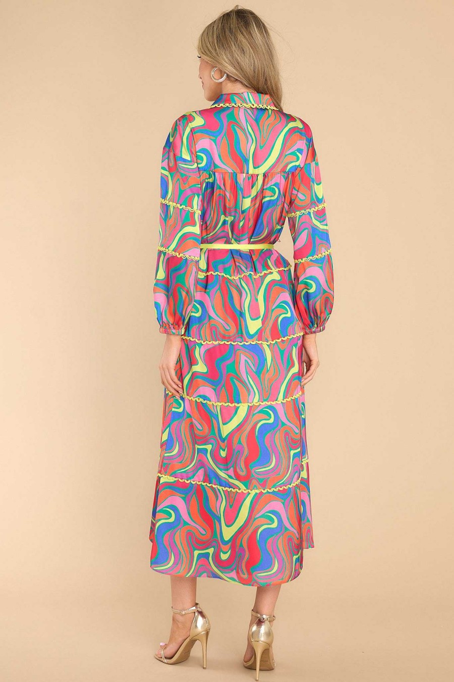 Clothing Alden Adair Maxi Dresses | Renee Wonderland Maxi Dress Hot Pink
