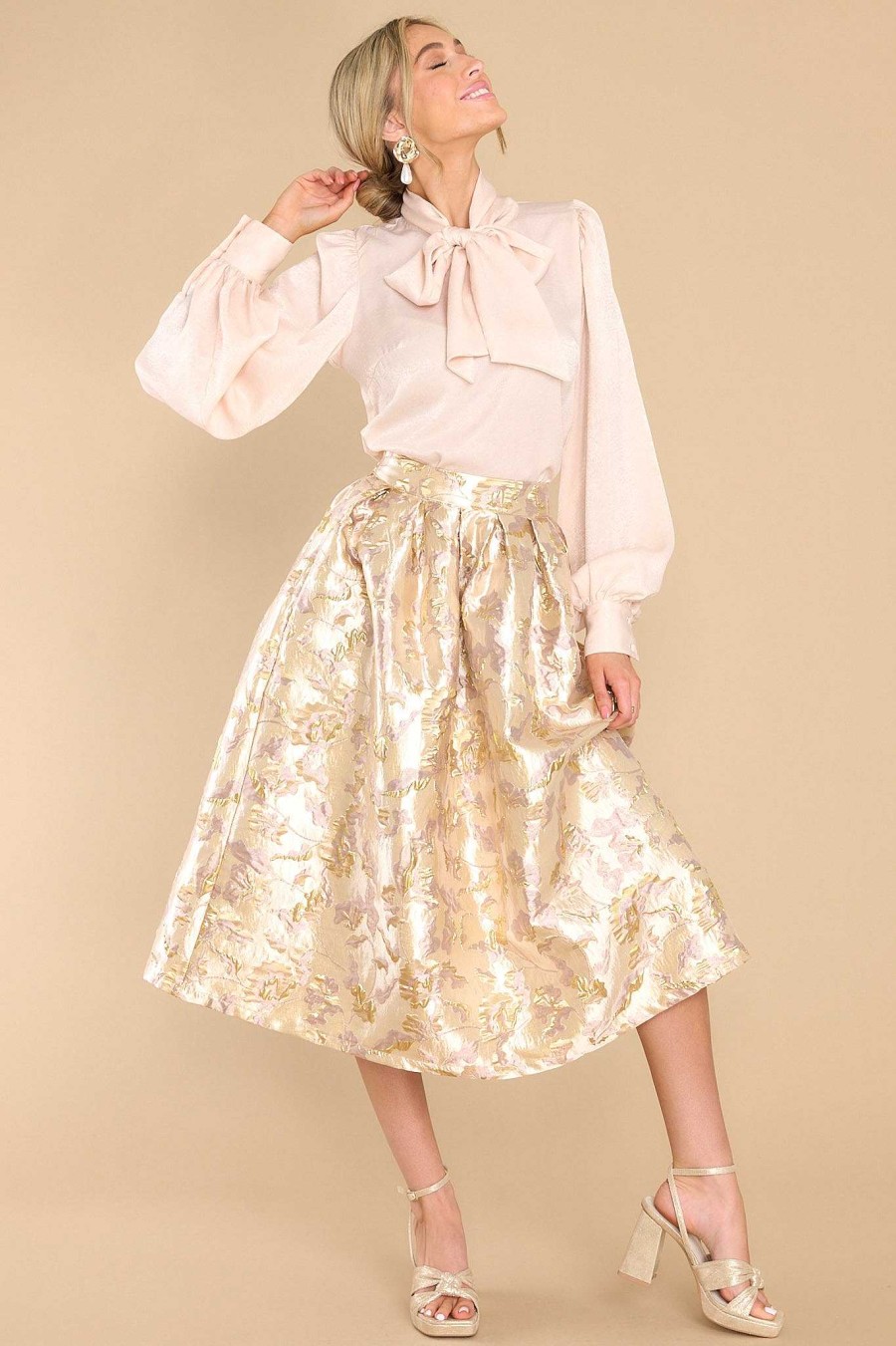 Clothing Aura Skirts | Forever Grateful Skirt Gold