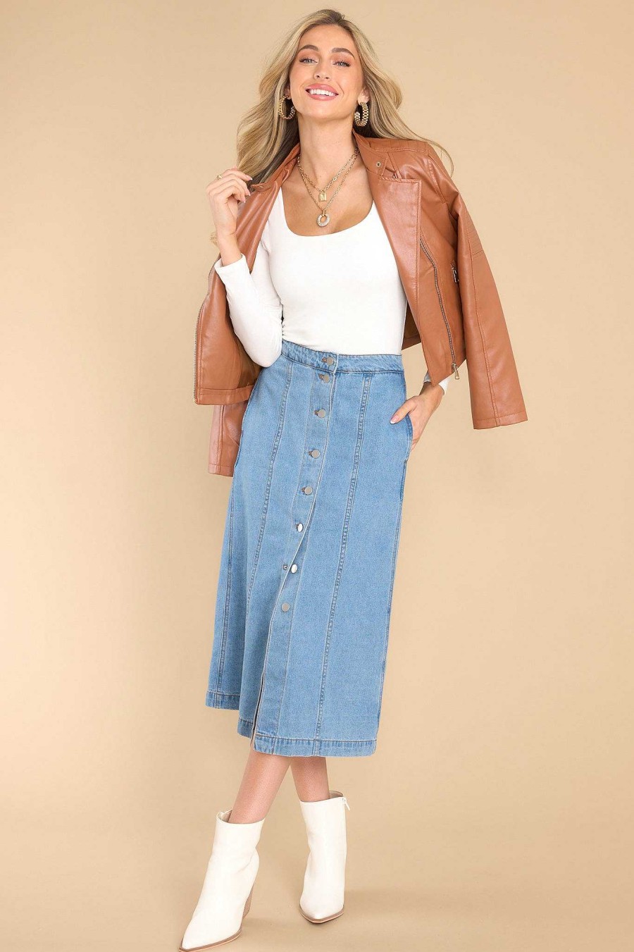 Clothing Red Dress Clean Denim | So Charmed Skirt Denim
