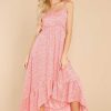 Clothing Red Dress Maxi Dresses | Last Resort Print High-Low Dress Coral