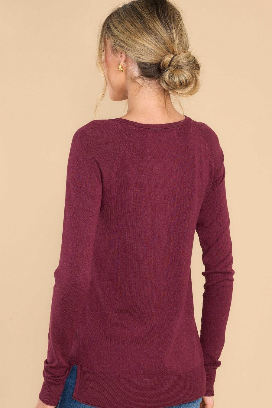 Clothing Red Dress Casual Tops | Oh So Lovely Top Wine
