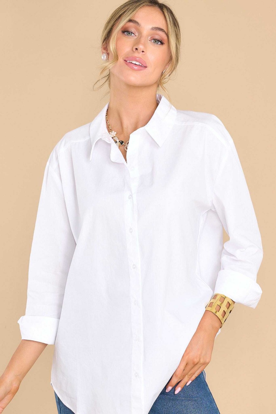 Clothing Red Dress Casual Tops | Boardroom Cutie Top White