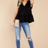 Clothing Red Dress Tank Tops | Fresh Air Top Black