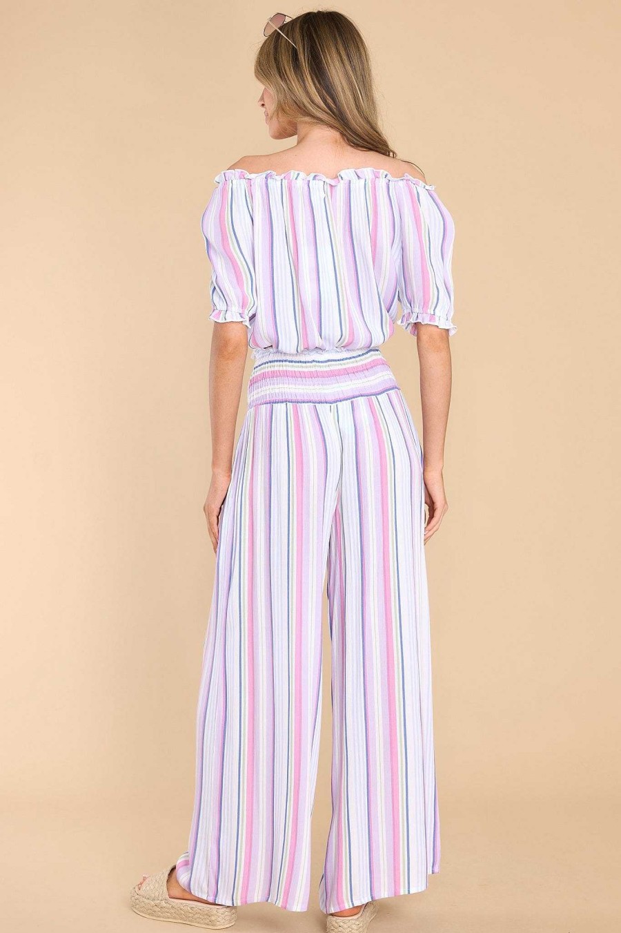 Clothing Red Dress Two Piece Sets | Feels Like Sunshine Stripe Two Piece Set Lilac