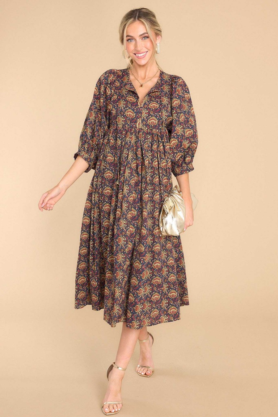 Clothing Victoria Dunn Midi Dresses | Clover Maxi Dress Walnut