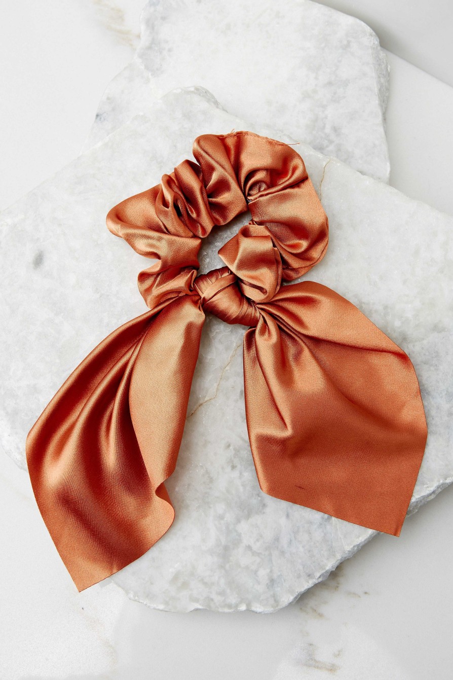 Accessories Red Dress Hair Accessories | Forget Me Knot Scrunchie Copper
