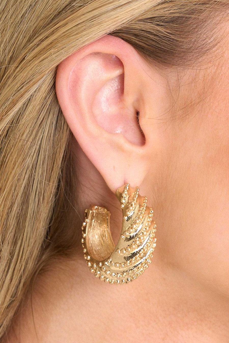 Jewelry Red Dress | Upscale Energy Hoop Earrings Gold