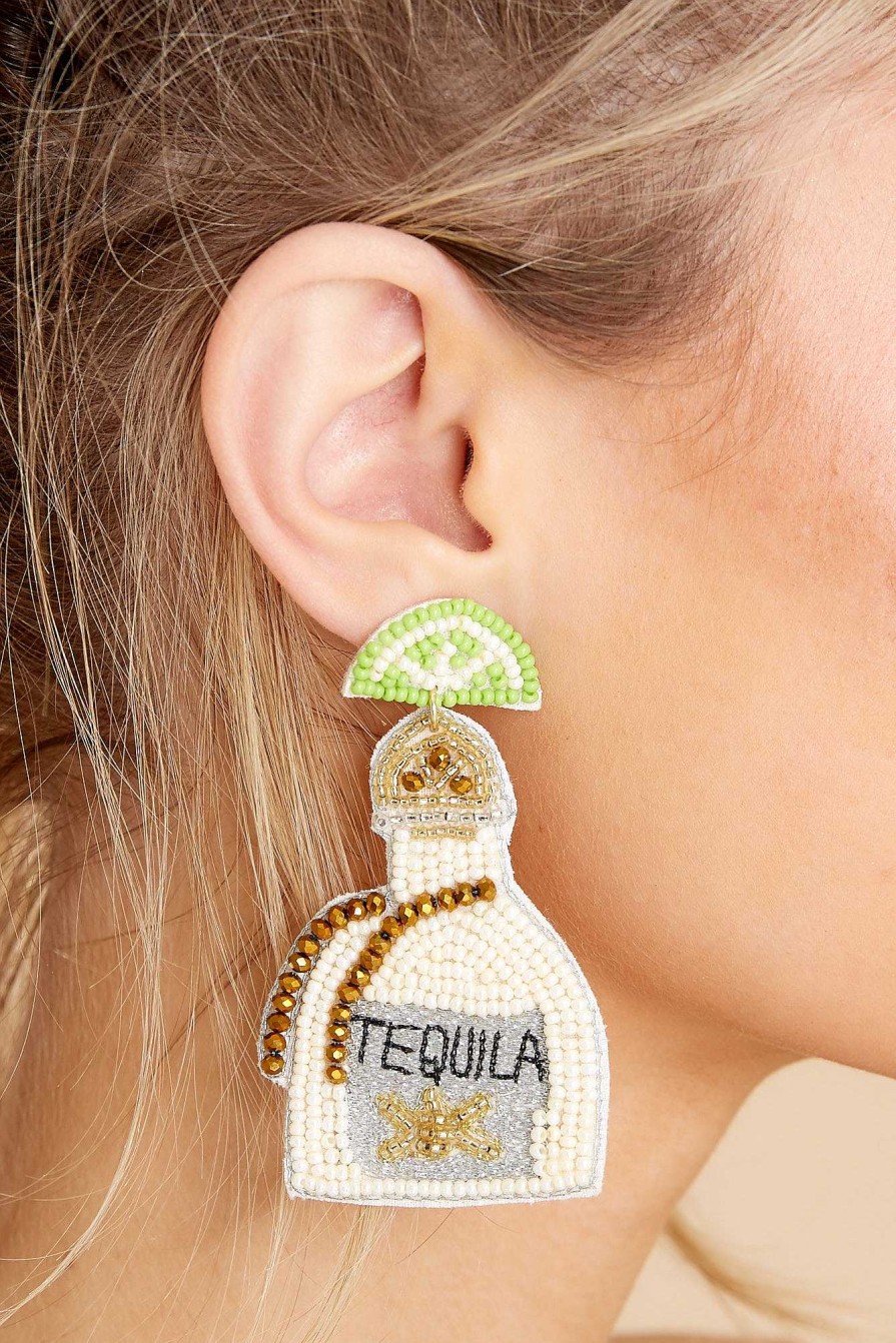 Jewelry Red Dress | Tequila Time Beaded Earrings Ivory