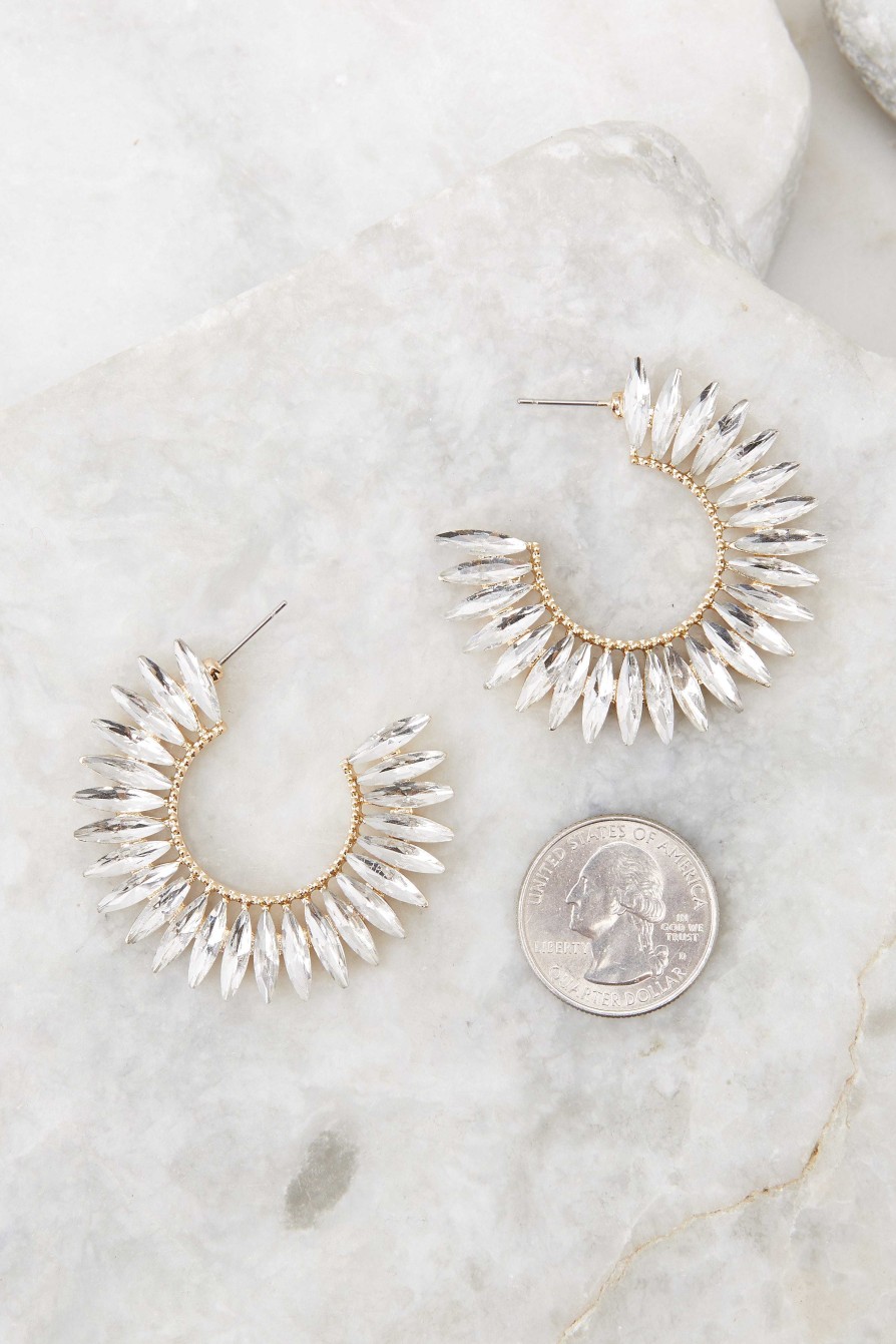 Jewelry Red Dress | You'Re Staring Hoop Earrings Gold