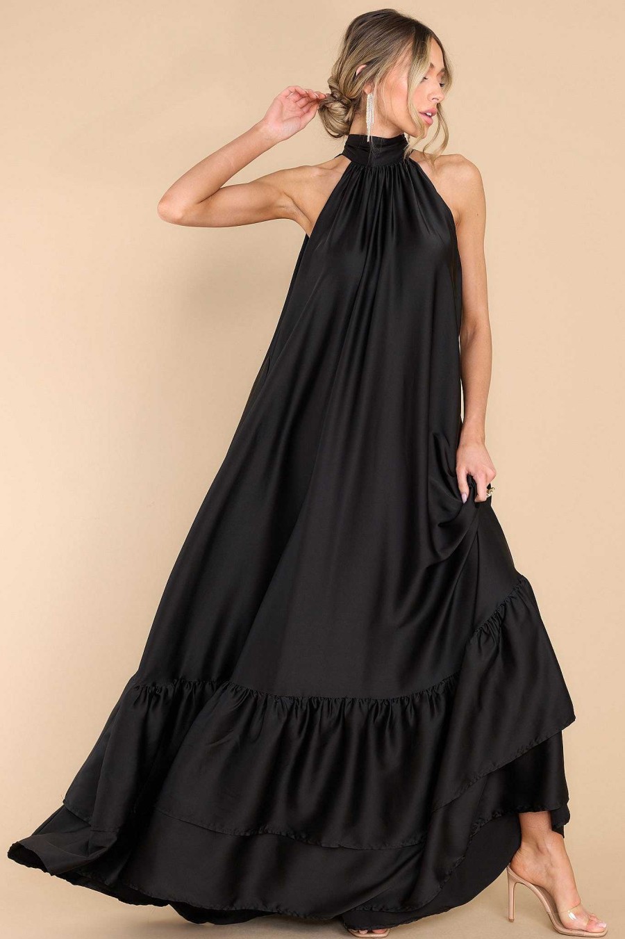 Clothing Aura Maxi Dresses | Talk About Beauty Maxi Dress Black