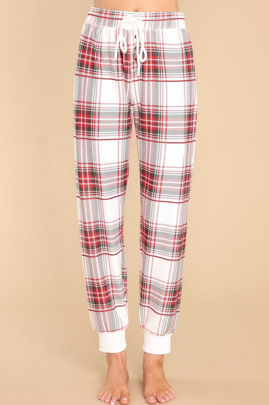 Clothing PJ Salvage Matching Sets | Joyful Spirits Pj Pants Ivory