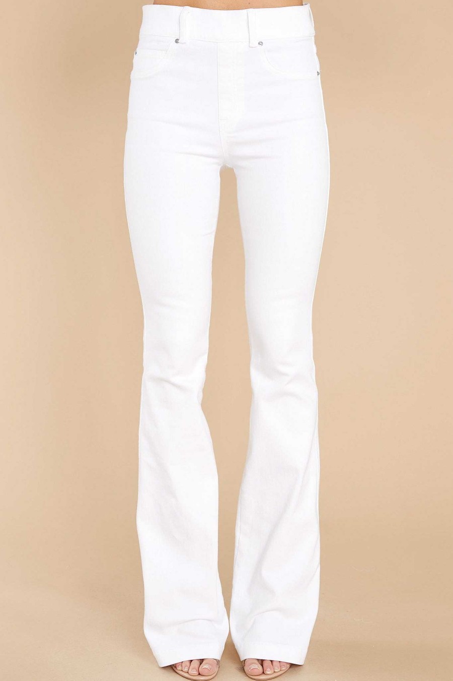 Clothing Spanx Clean Denim | Stretch Pull On Flare Jeans White