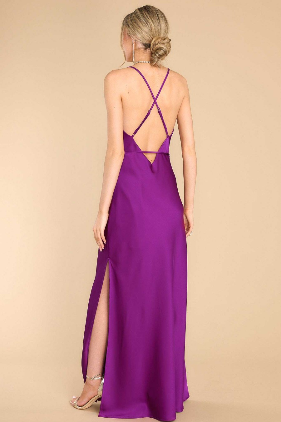 Clothing Red Dress Maxi Dresses | Gleaming Glam Maxi Dress Magenta