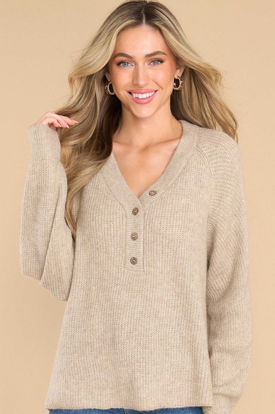 Clothing Red Dress Casual Tops | The Outcome Sweater Taupe