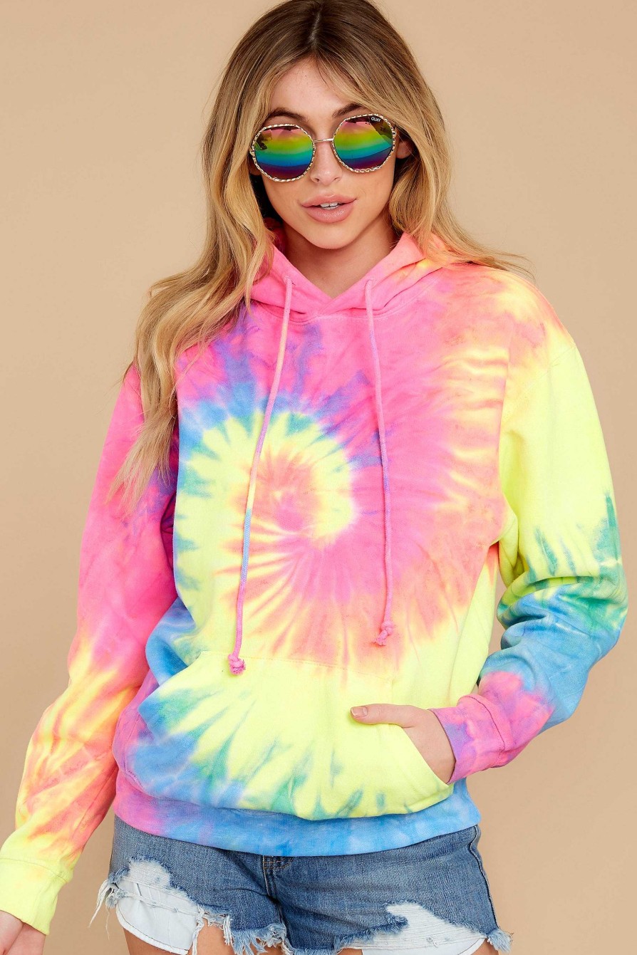 Clothing Red Dress Sweatshirts & Hoodies | New Sensations Spiral Tie Dye Hoodie Sky Bomb