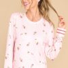 Clothing PJ Salvage Matching Sets | Cabin & Cocktails Pj Top Light Pink