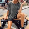 Clothing Red Dress Tees | Full Comfort Top Charcoal