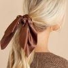 Accessories Red Dress Hair Accessories | Forget Me Knot Scrunchie Brown