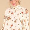 Clothing Aura Blouses & Shirts | Alluring Appeal Floral Print Top Ivory