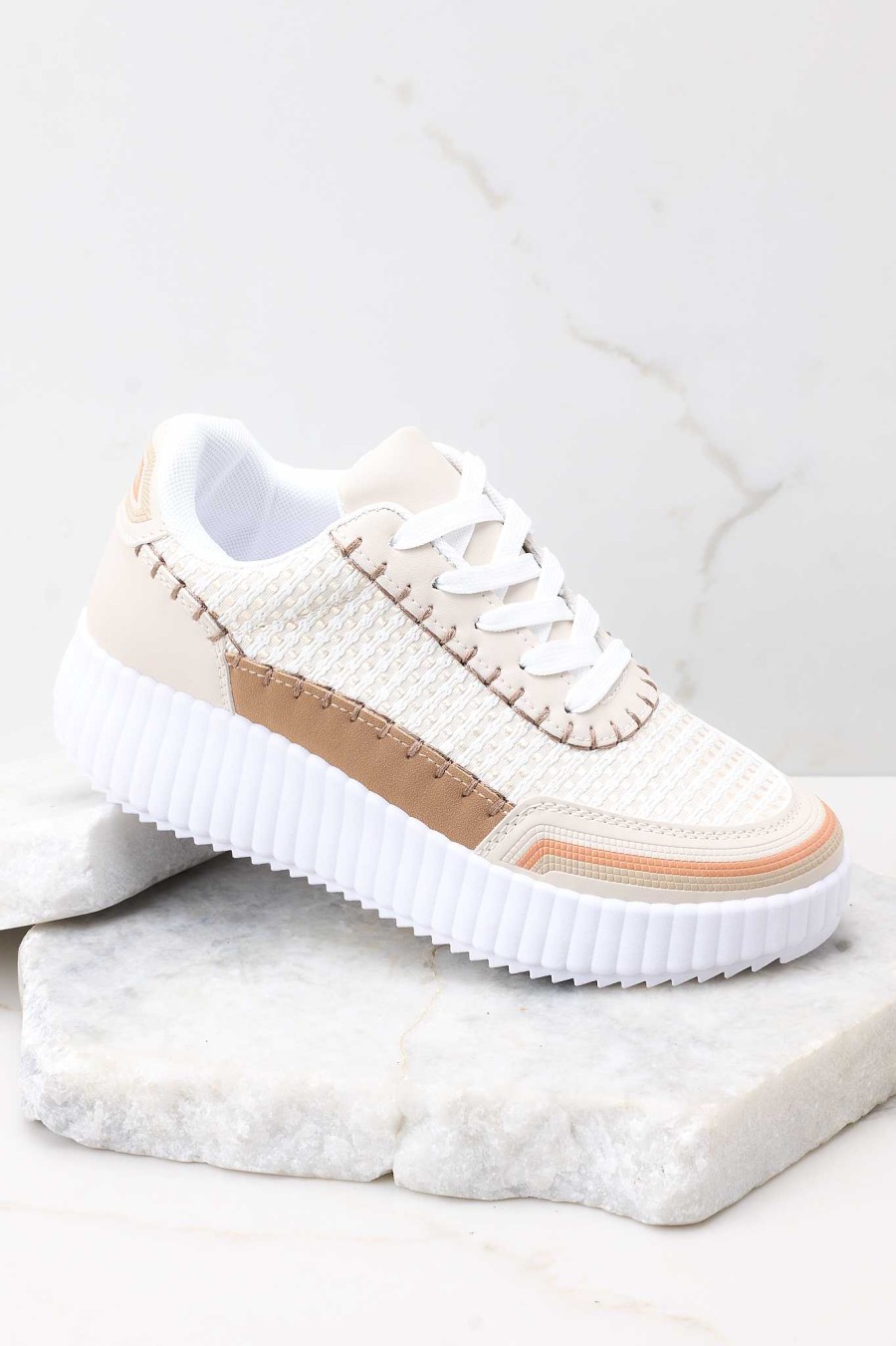 Shoes Red Dress Printed Sneakers | Iconic Steps Sneakers Beige