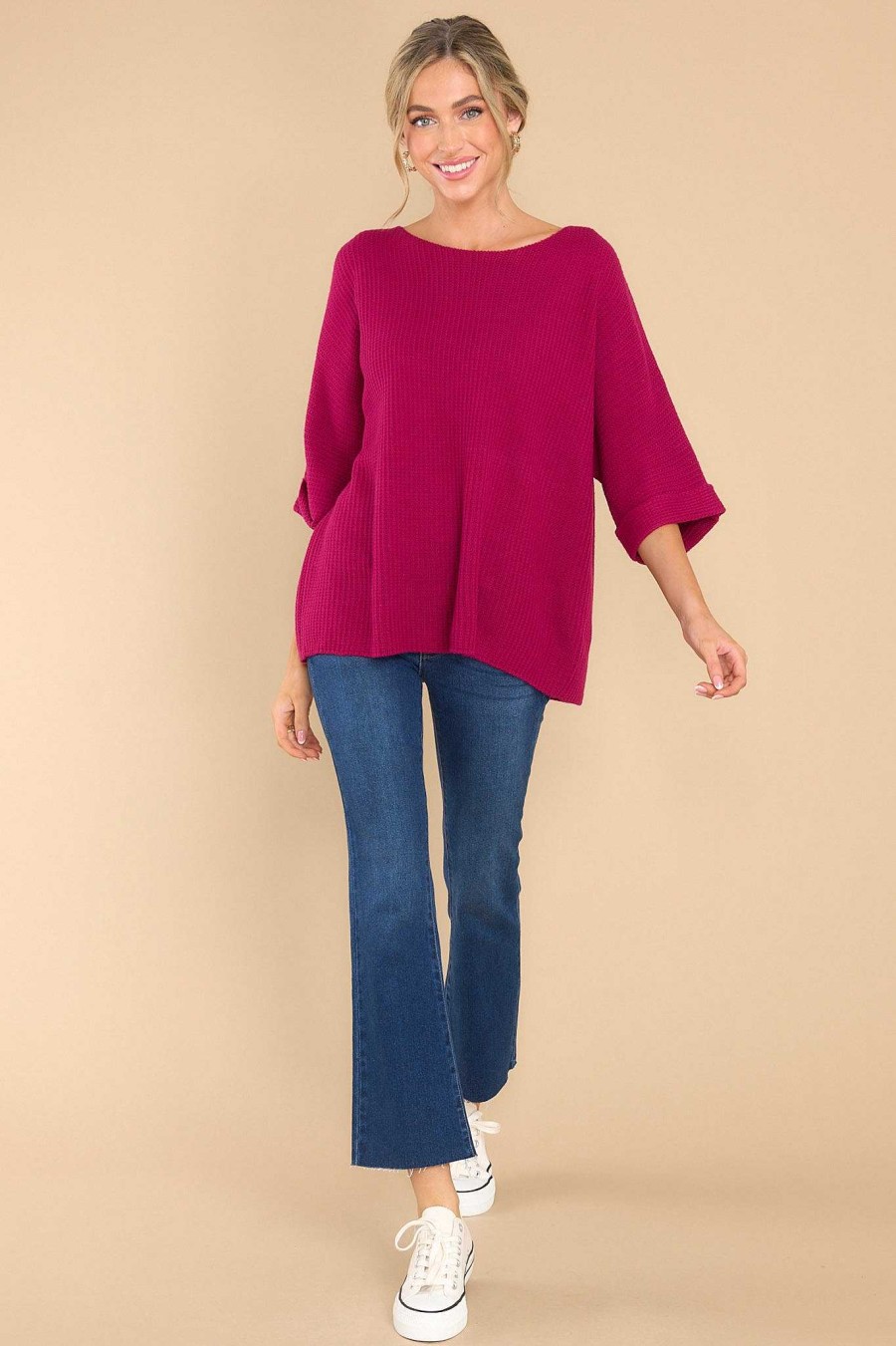 Clothing Red Dress Casual Tops | Totally Trendy Magenta Top Pink