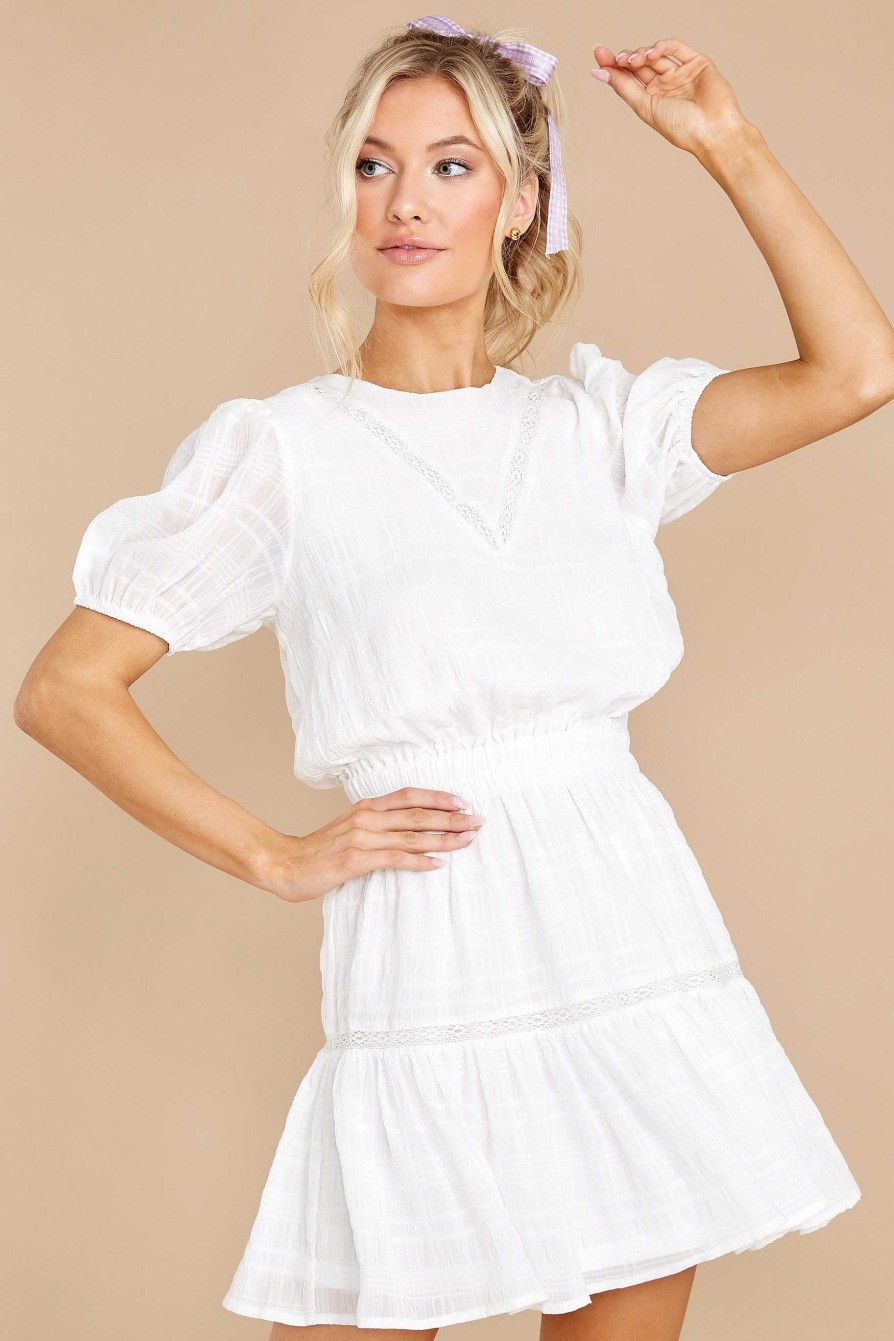 Clothing Aura Mini Dresses | Untangle My Heart Dress White