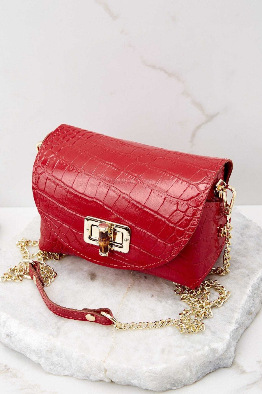 Accessories German Fuentes Crossbody Bags | The Little Details Leather Bag Red