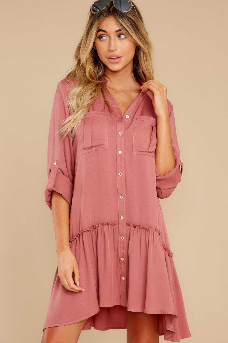 Clothing Aura Mini Dresses | Stick By You Dress Porcelain Rose