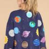 Clothing Queen of Sparkles Sweaters | Fuzzy Planet Sweatshirt Navy