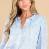 Clothing Victoria Dunn Blouses & Shirts | Olive Blue Jasper Blouse Light Blue