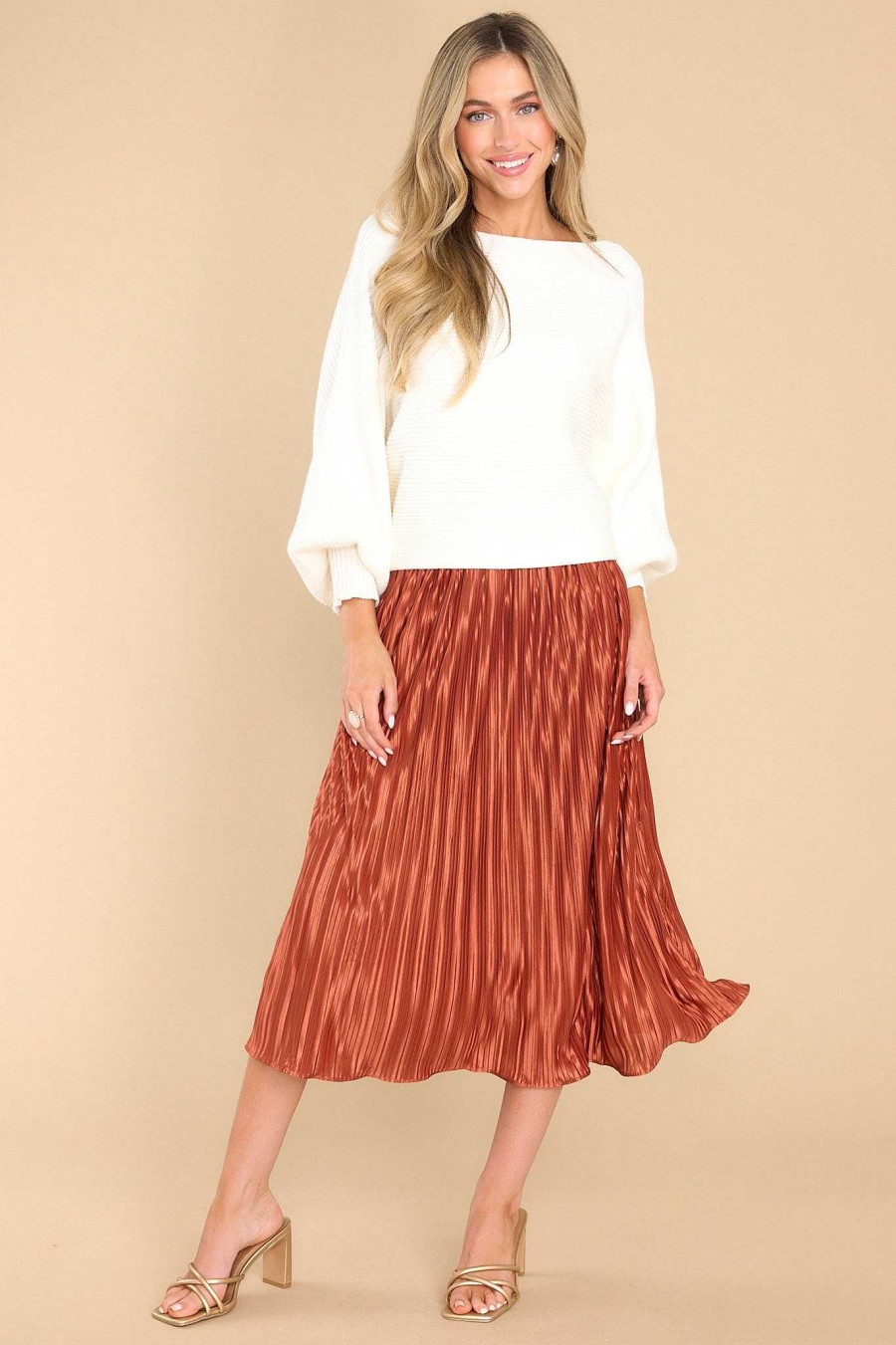 Clothing Red Dress Casual Tops | Straight To Business Sweater Ivory