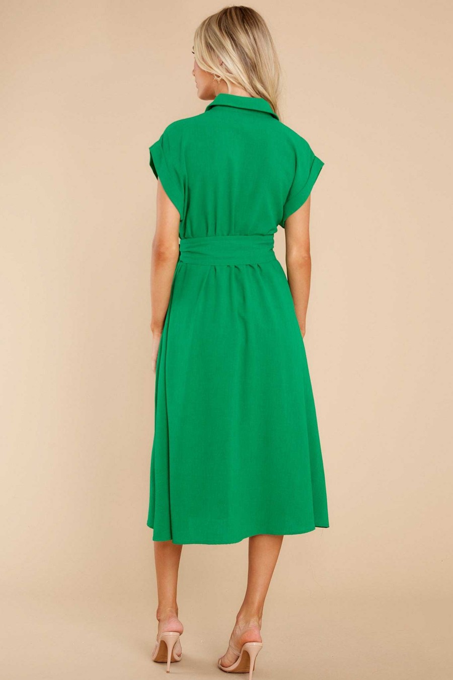 Clothing Aura Casual Dresses | When You Arrive Midi Dress Green