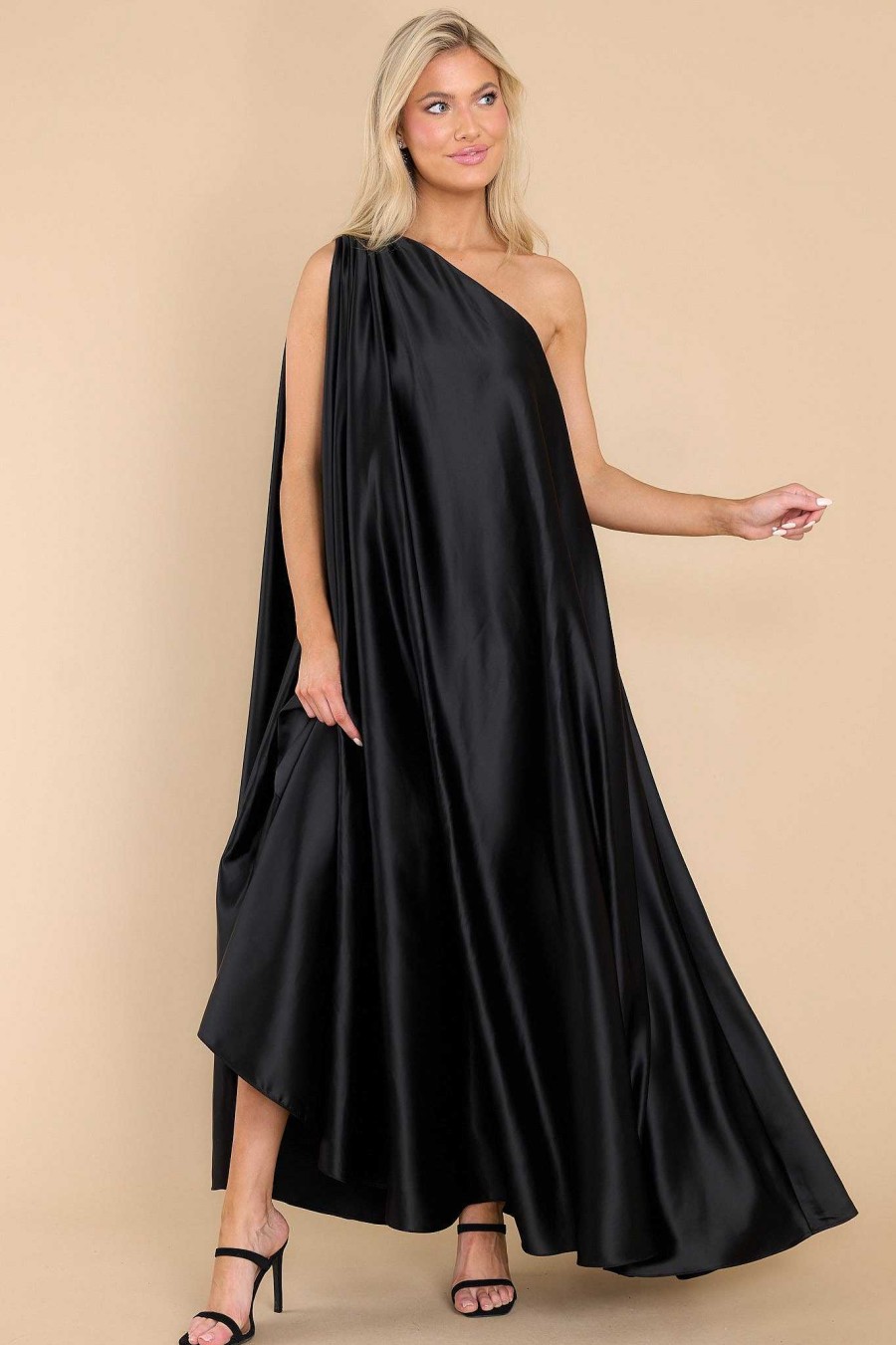 Clothing Red Dress Maxi Dresses | Glamorous Statement Maxi Dress Black