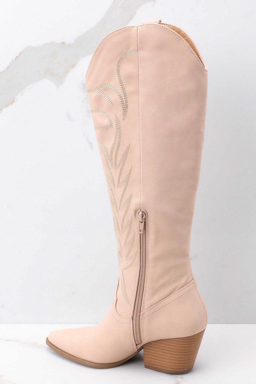 Shoes Red Dress High Heel Boots | Fate Told Me Boots Beige