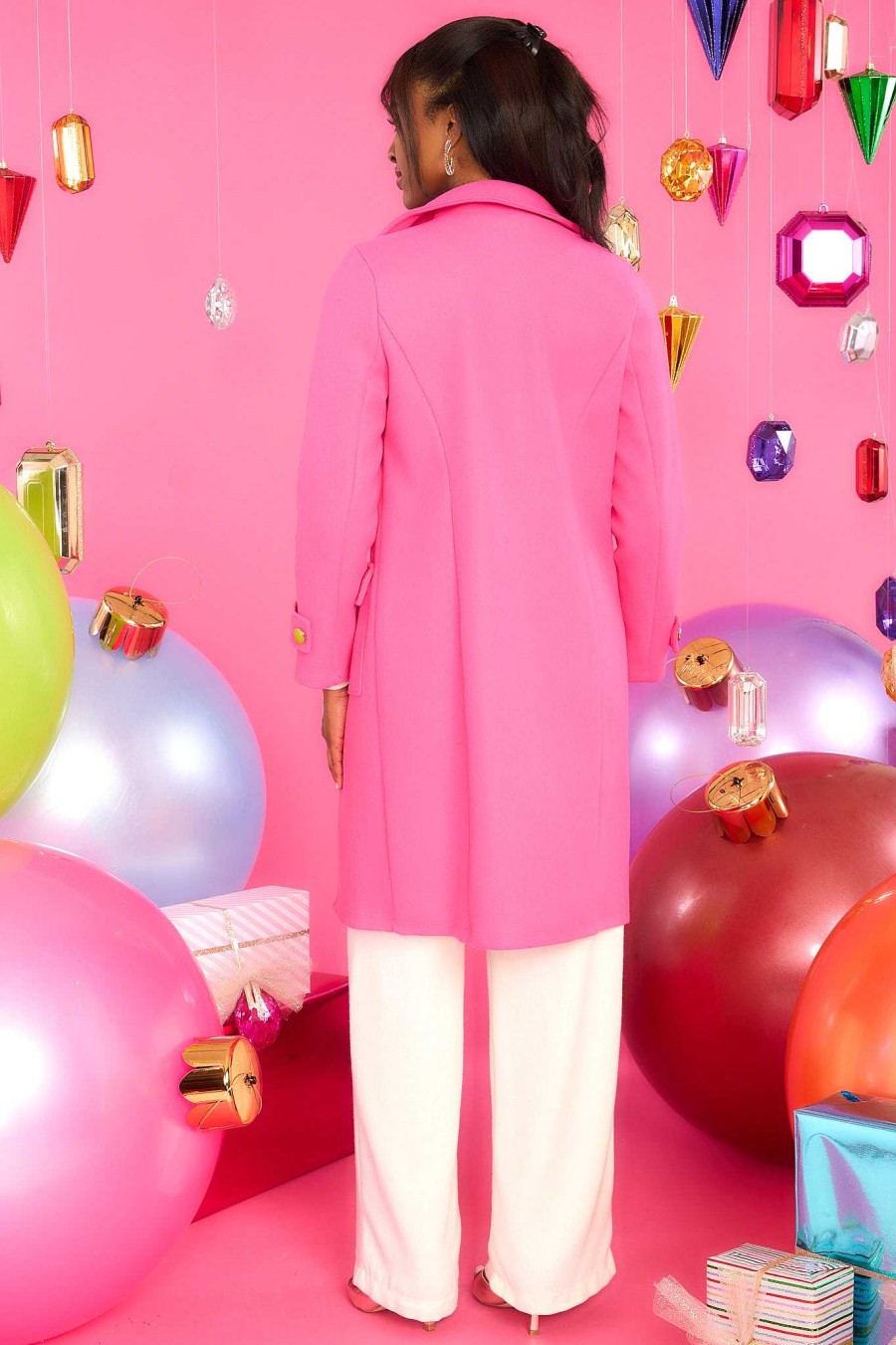 Clothing Red Dress Coats | Frosty Giggles Coat Hot Pink