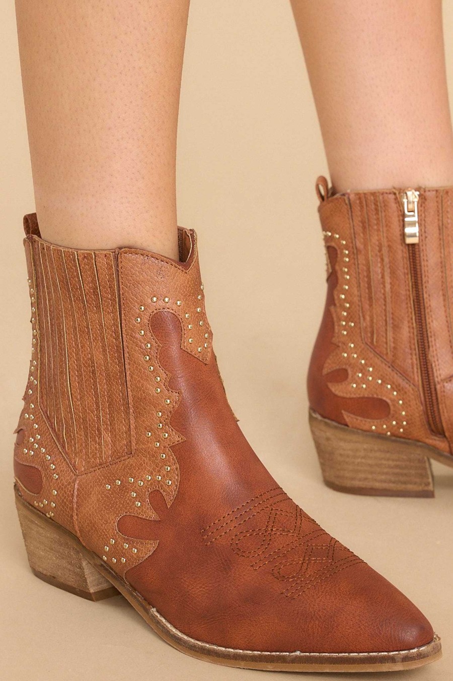 Shoes Red Dress Ankle Booties | Wild West Wonder Boots Brown