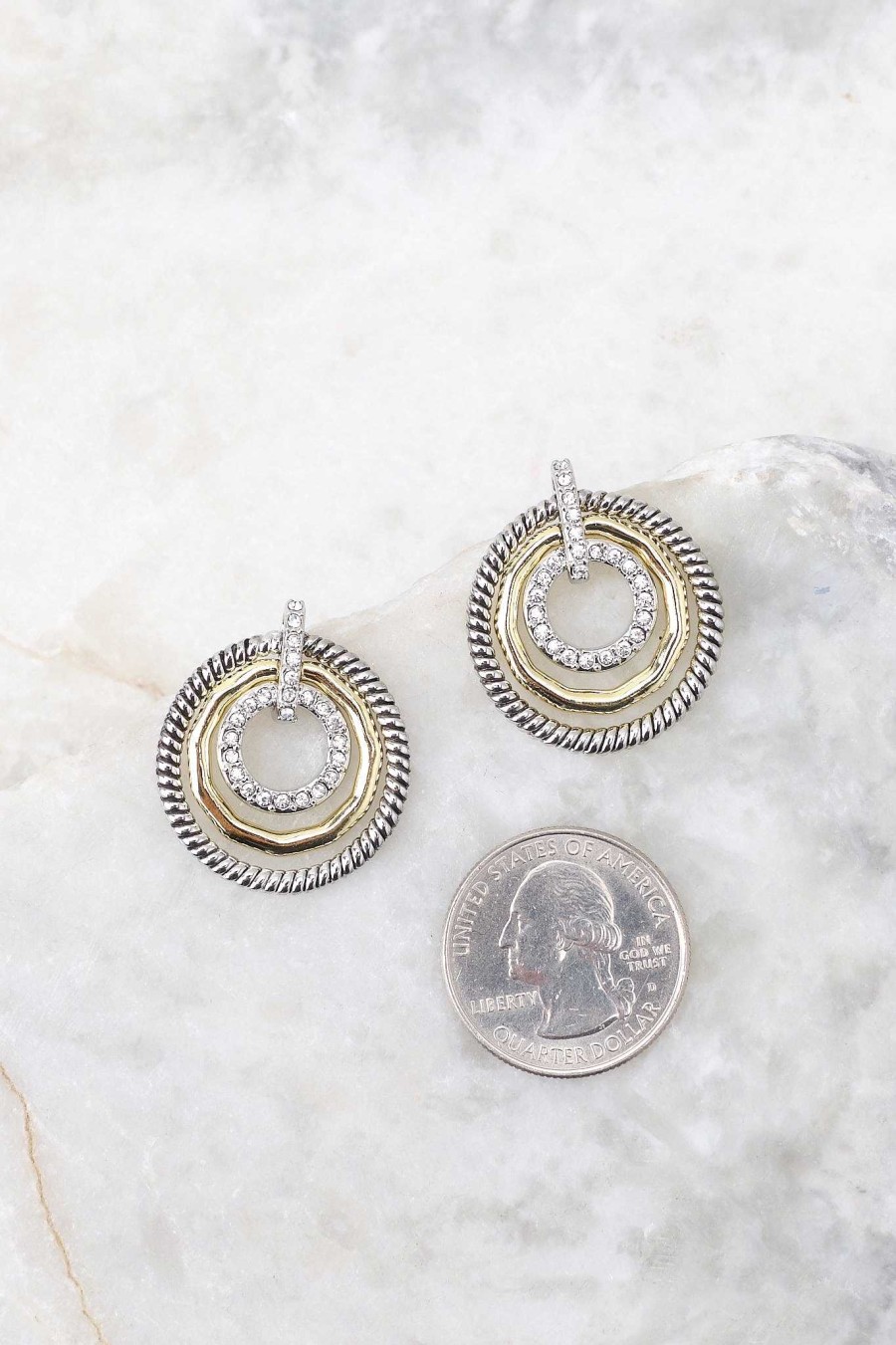 Jewelry Red Dress | Metallic Harmony Gold Hoop Earrings Silver