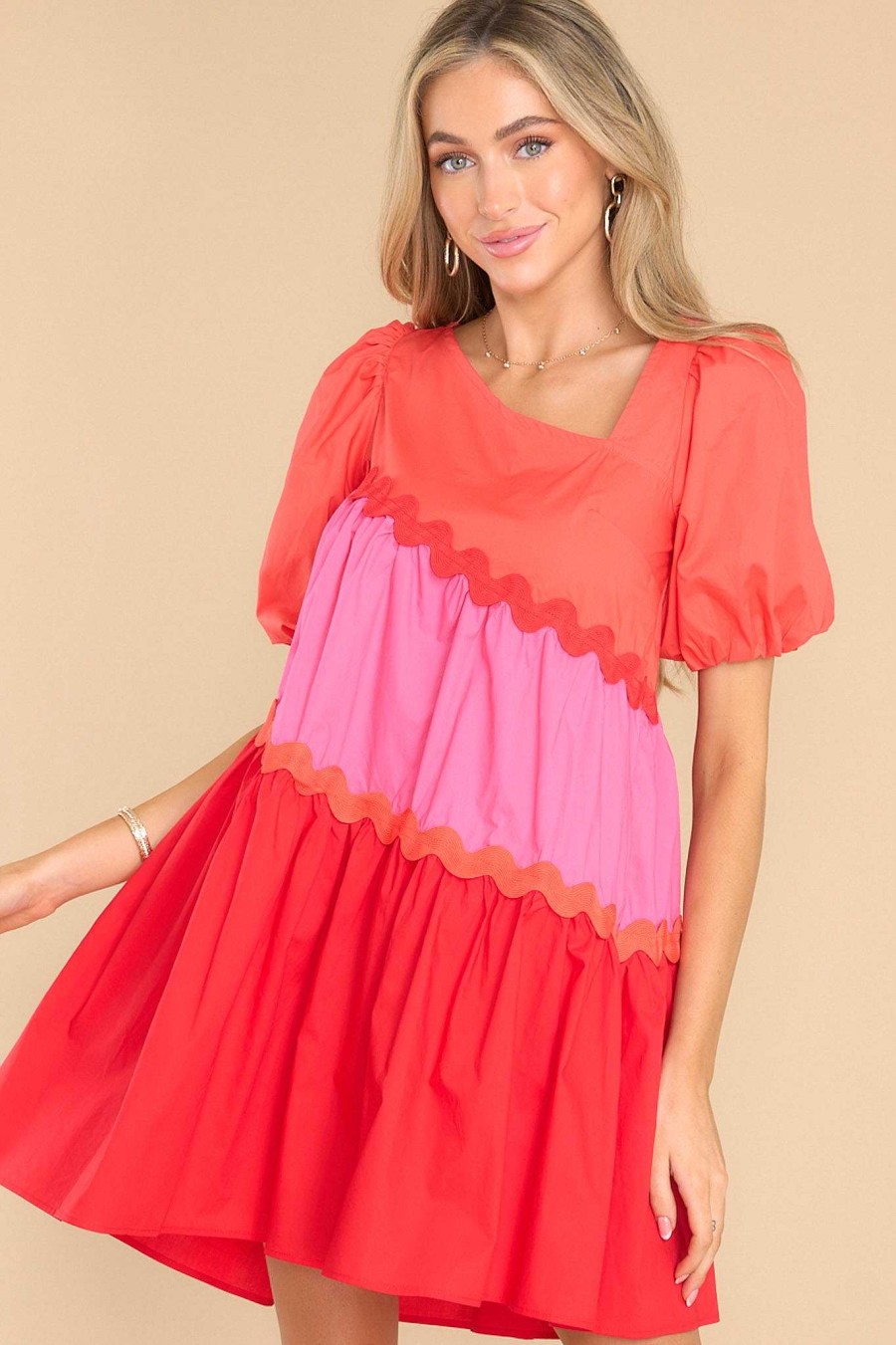 Clothing Aura Mini Dresses | Everyone'S Favorite Multi Dress Red
