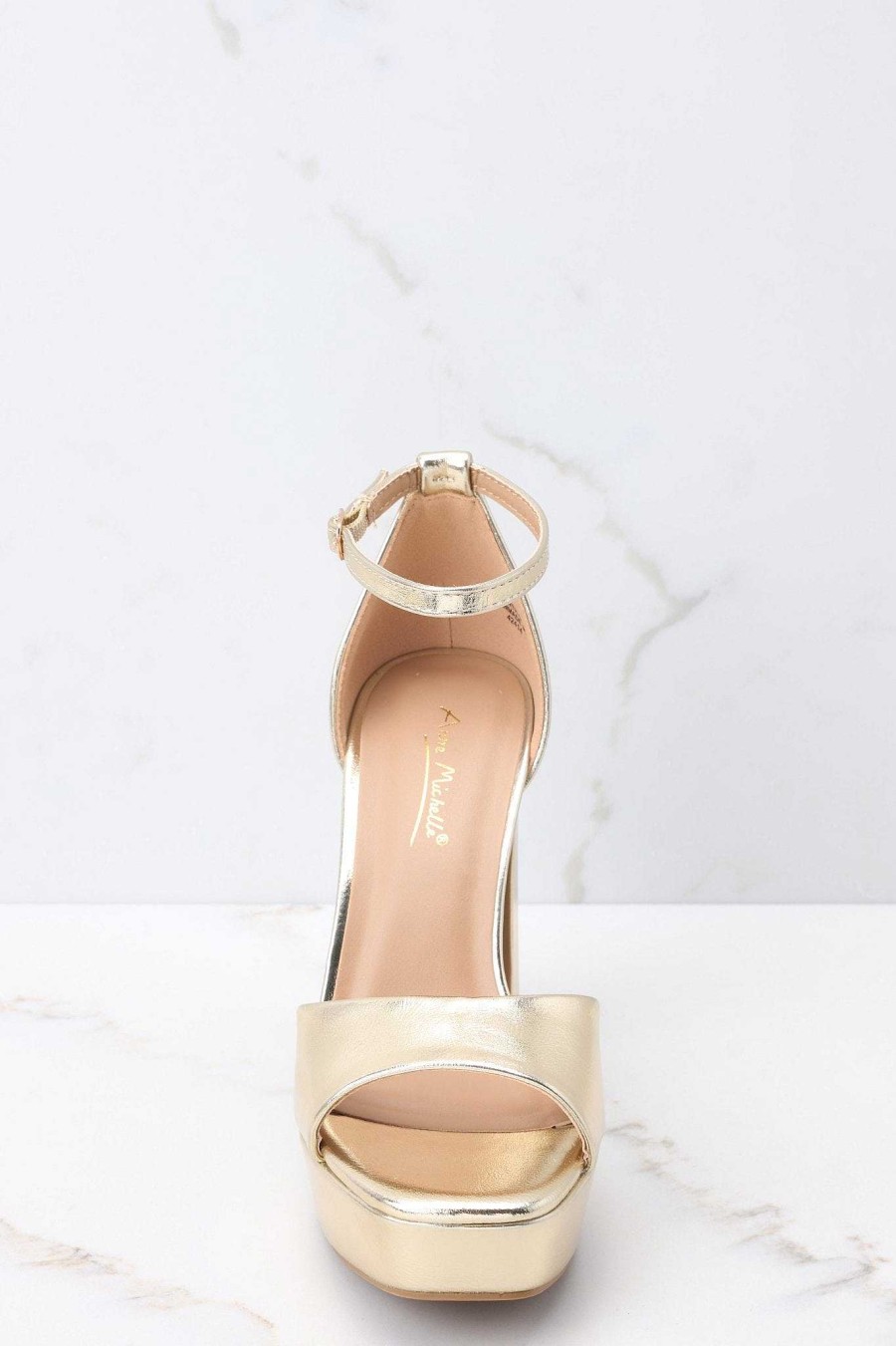 Shoes Red Dress Ankle Strap Heels | Shine Over Ankle Strap Heels Gold
