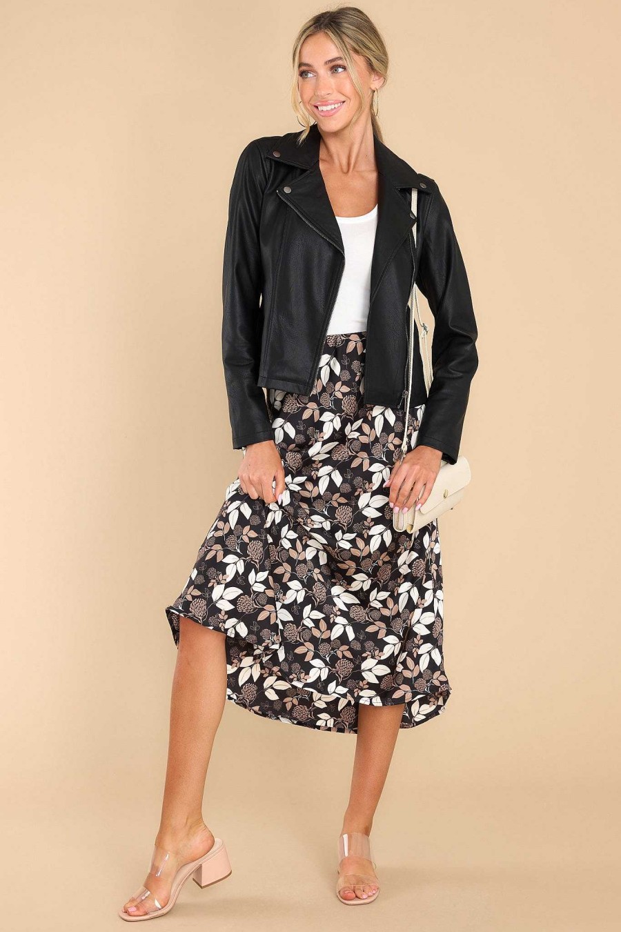 Clothing Red Dress Skirts | Floating Dreams Black Print Skirt Multi