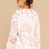 Clothing Red Dress Sweatshirts & Hoodies | First Thought Tie Dye Spiral Top (Checking) Peach
