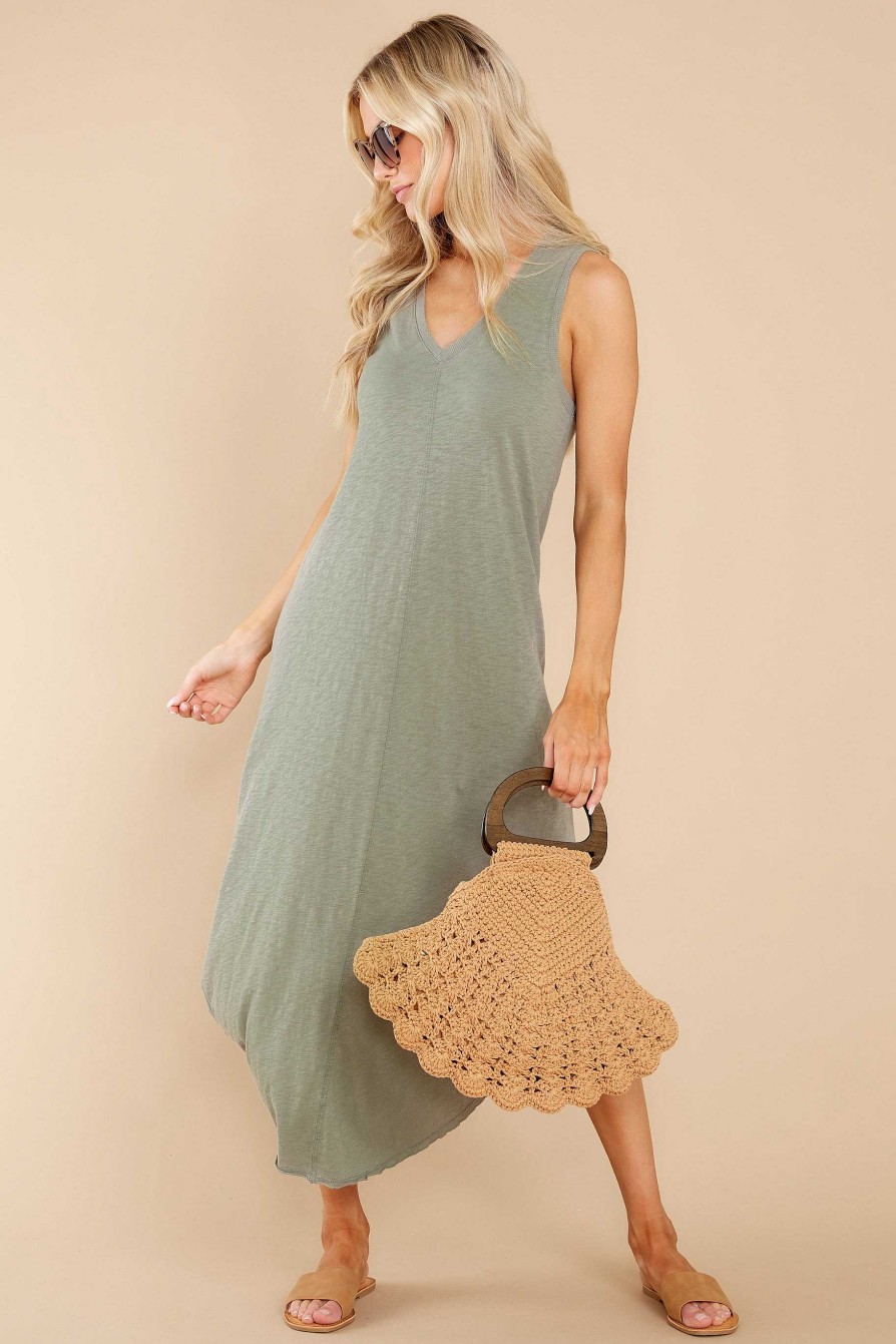Clothing Z Supply Midi Dresses | Reverie Midi Dress Dusty Sage