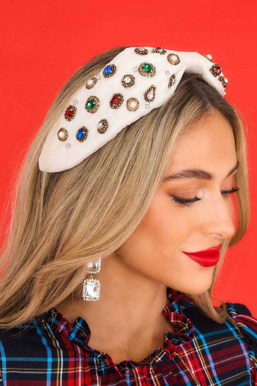 Accessories Red Dress Hair Accessories | Bonne Noel Headband White